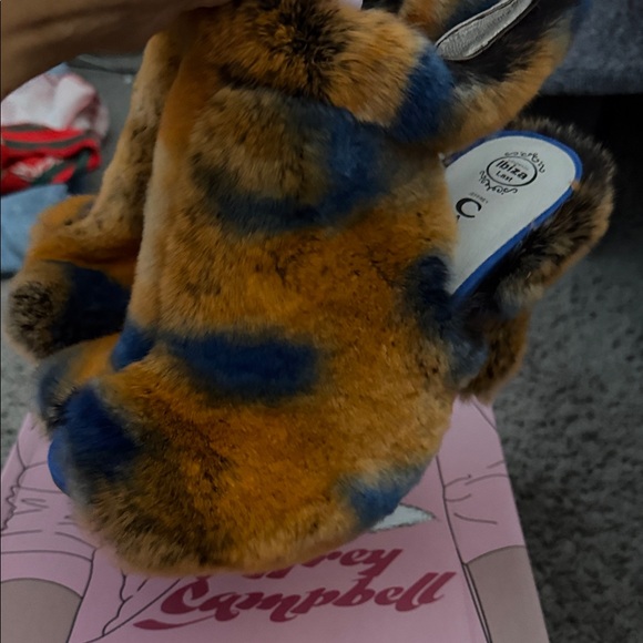 Jeffrey Campbell Blue and Orange Fur Sandals - Picture 6 of 7